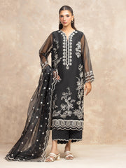 edenrobe Premium Festive Unstitched Organza 3Pc Suit EWU5V4-31266