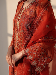 edenrobe Premium Festive Unstitched Organza 3Pc Suit EWU5V4-31267