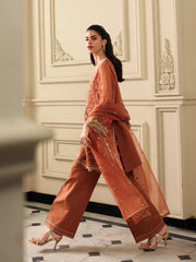 edenrobe Premium Festive Unstitched Organza 3Pc Suit EWU5V4-31269