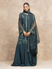 edenrobe Premium Festive Unstitched Organza 3Pc Suit EWU5V4-31273