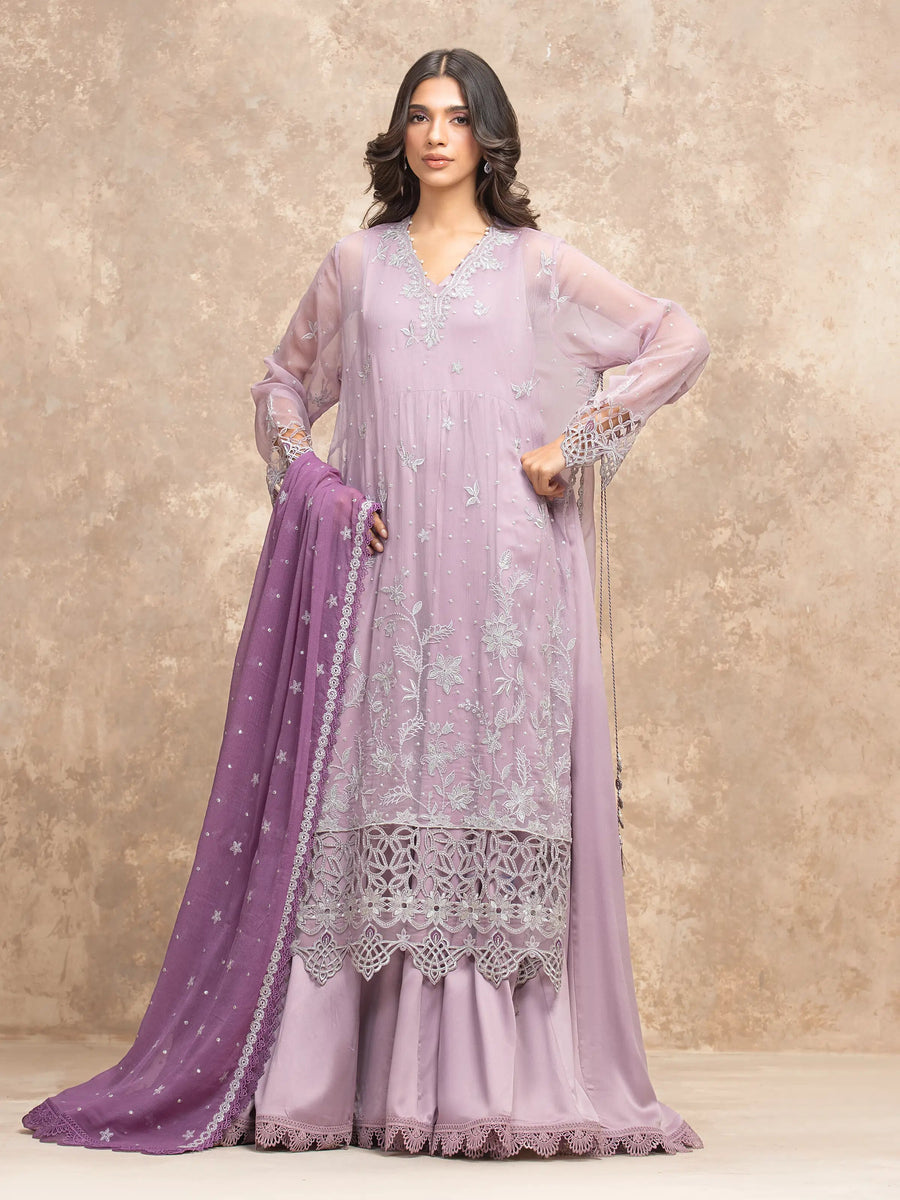 edenrobe Premium Festive Unstitched Chiffon 3Pc Suit EWU5V5-31300