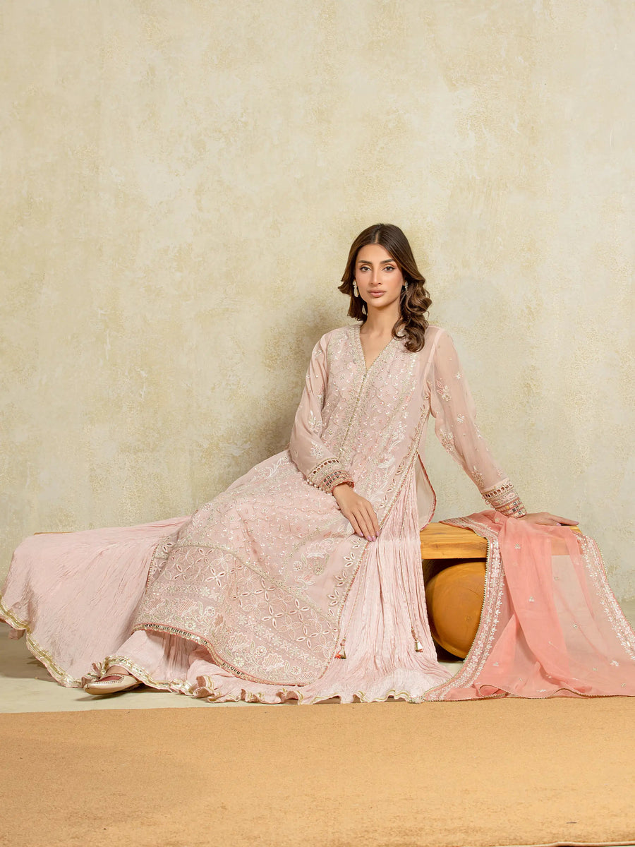 edenrobe Premium Festive Unstitched Chiffon 3Pc Suit EWU5V5-31302