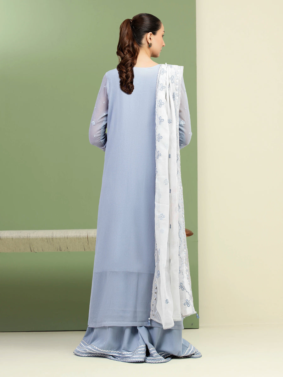 edenrobe Premium Festive Unstitched Chiffon 3Pc Suit EWU5V5-31303