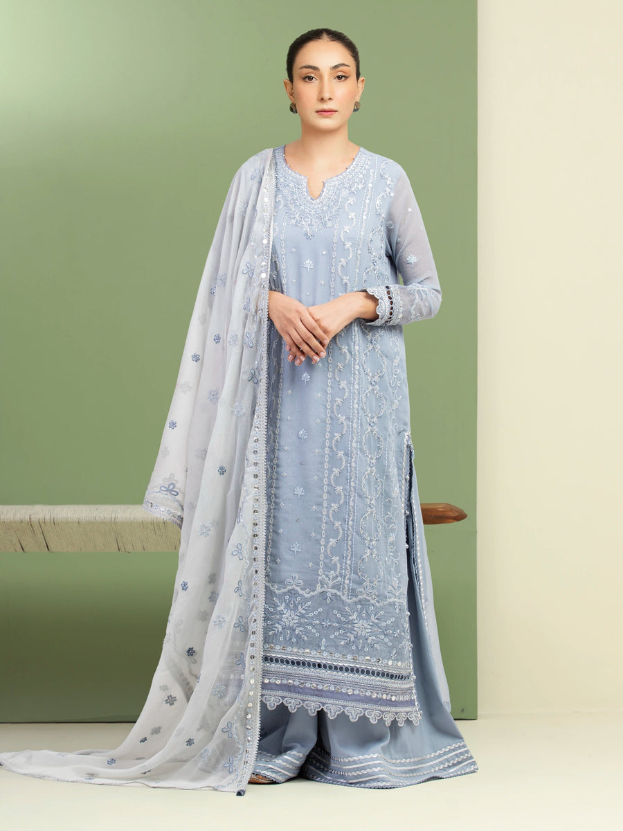 edenrobe Premium Festive Unstitched Chiffon 3Pc Suit EWU5V5-31303
