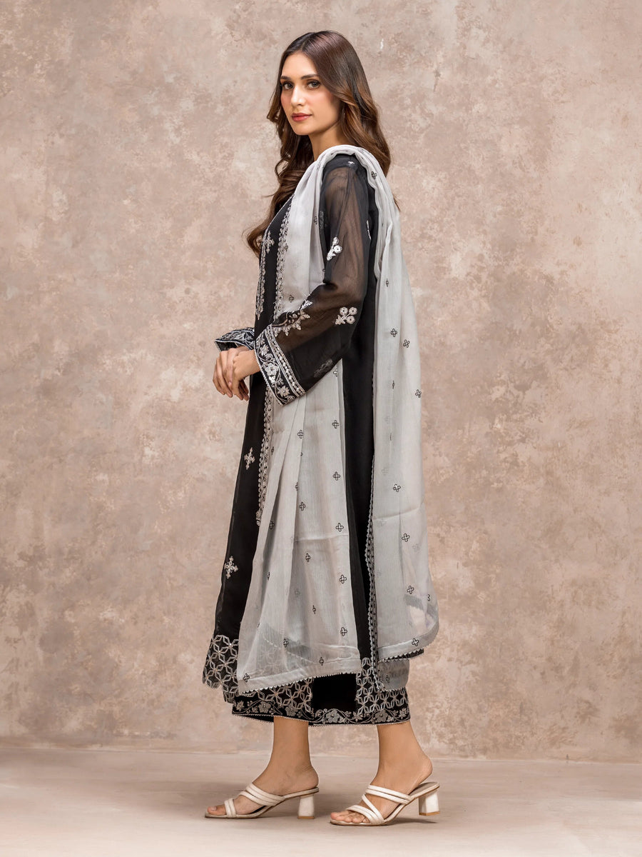 edenrobe Premium Festive Unstitched Chiffon 3Pc Suit EWU5V5-31304