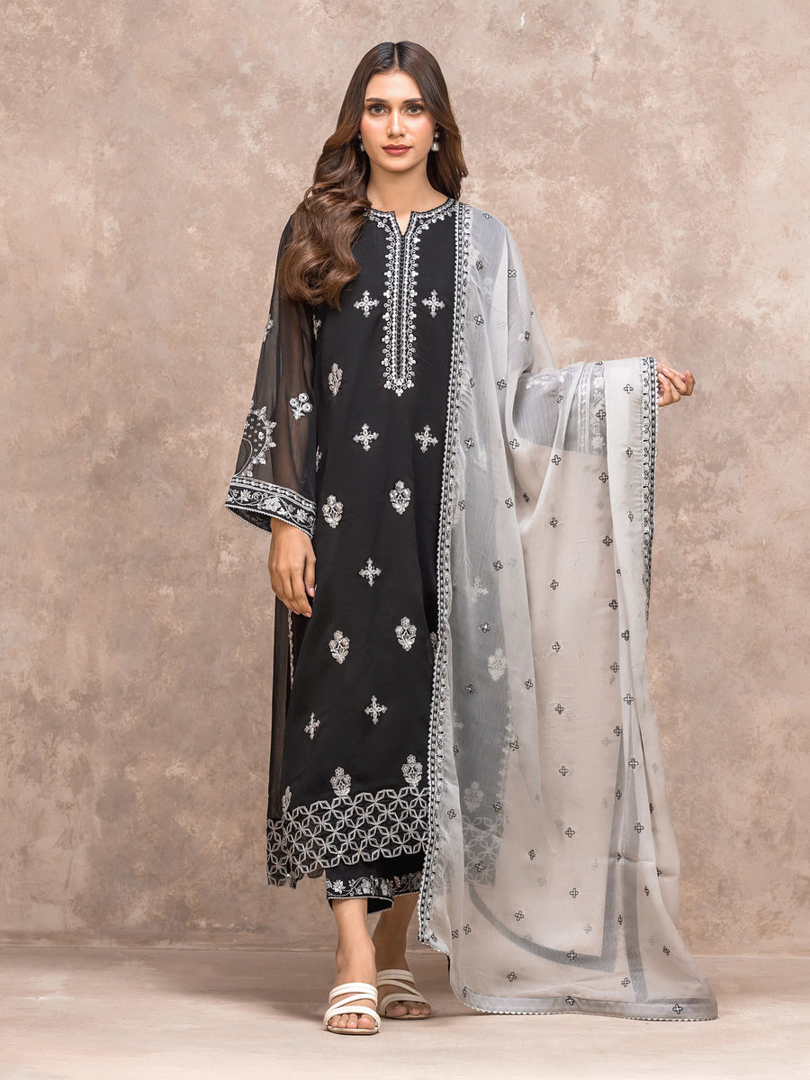 edenrobe Premium Festive Unstitched Chiffon 3Pc Suit EWU5V5-31304