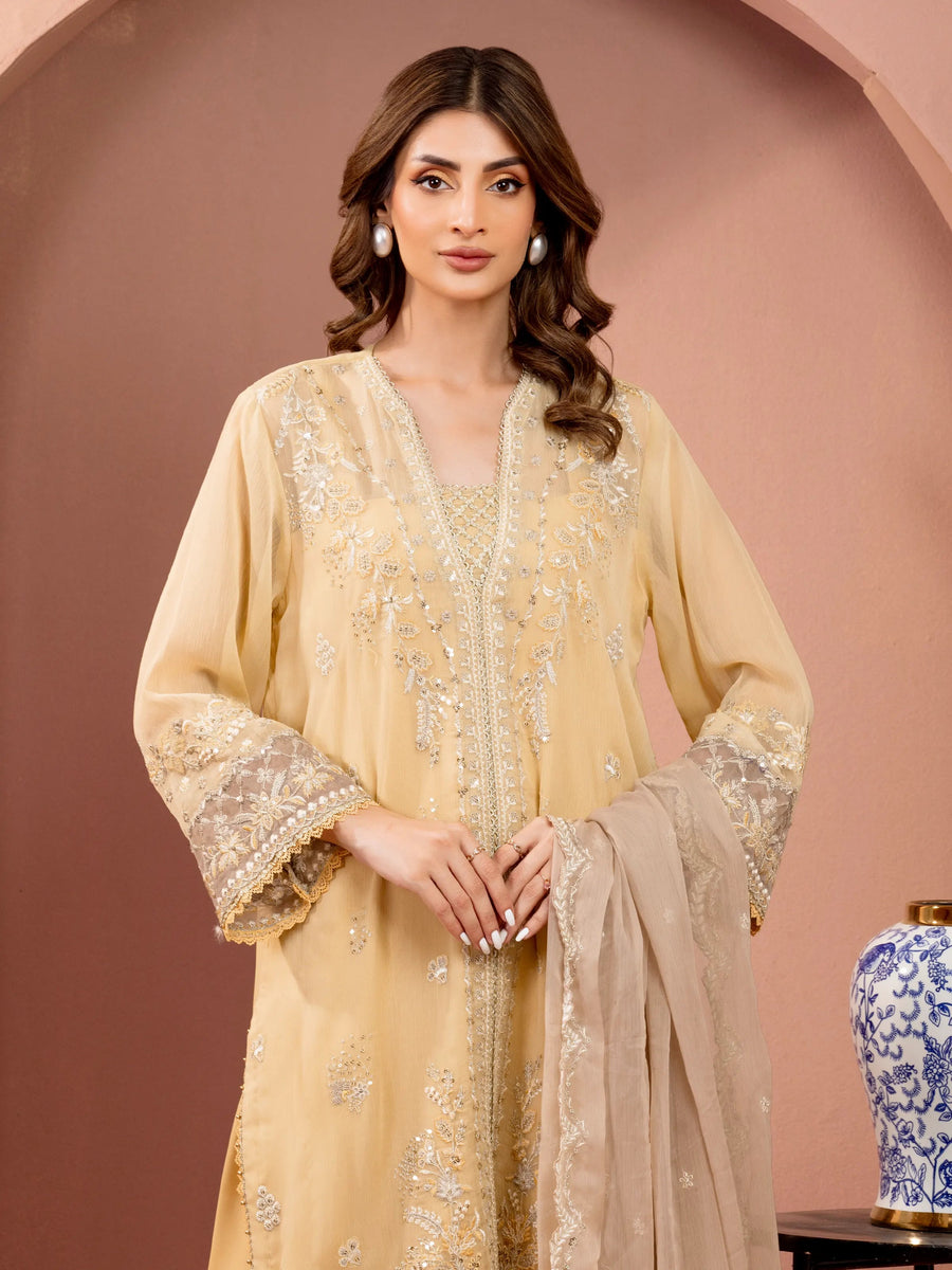 edenrobe Premium Festive Unstitched Chiffon 3Pc Suit EWU5V5-31306