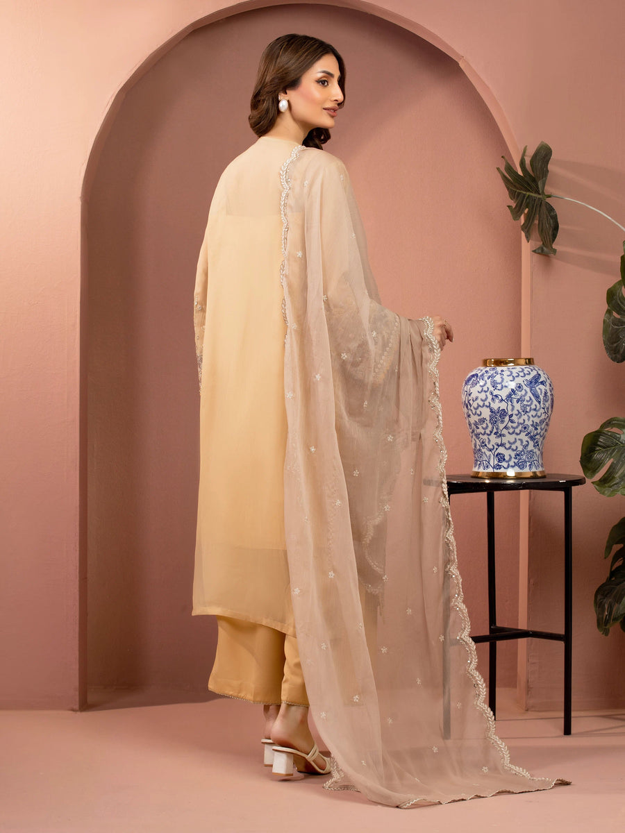 edenrobe Premium Festive Unstitched Chiffon 3Pc Suit EWU5V5-31306