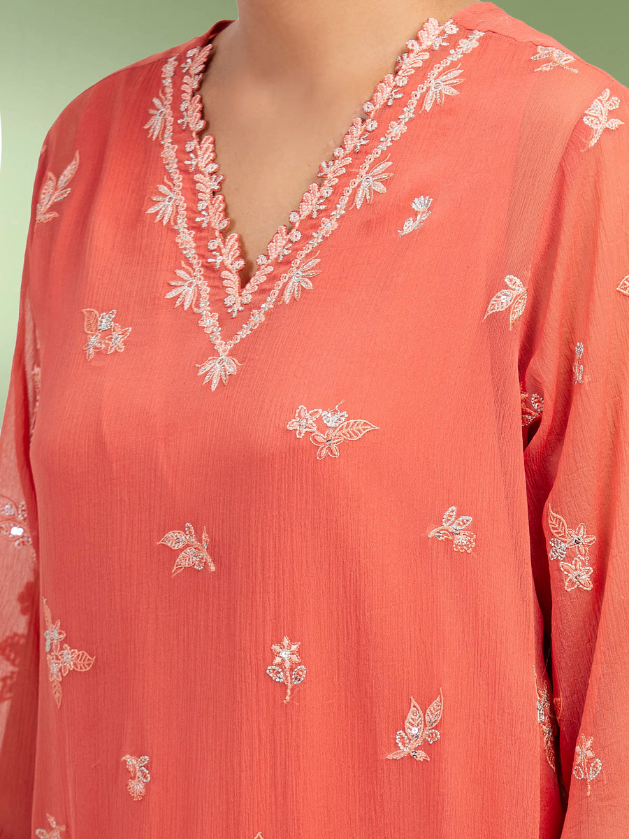 edenrobe Premium Festive Unstitched Chiffon 3Pc Suit EWU5V5-31308