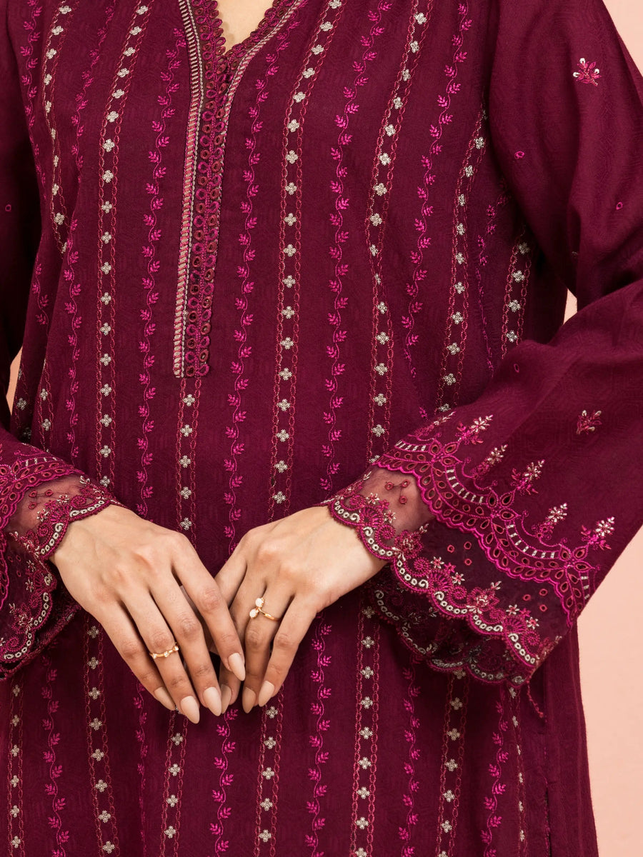 edenrobe Premium Embroidered Dobby Unstitched 3Pc Suit EWU5V7-30262