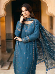 edenrobe Premium Embroidered Dobby Unstitched 3Pc Suit EWU5V7-30264