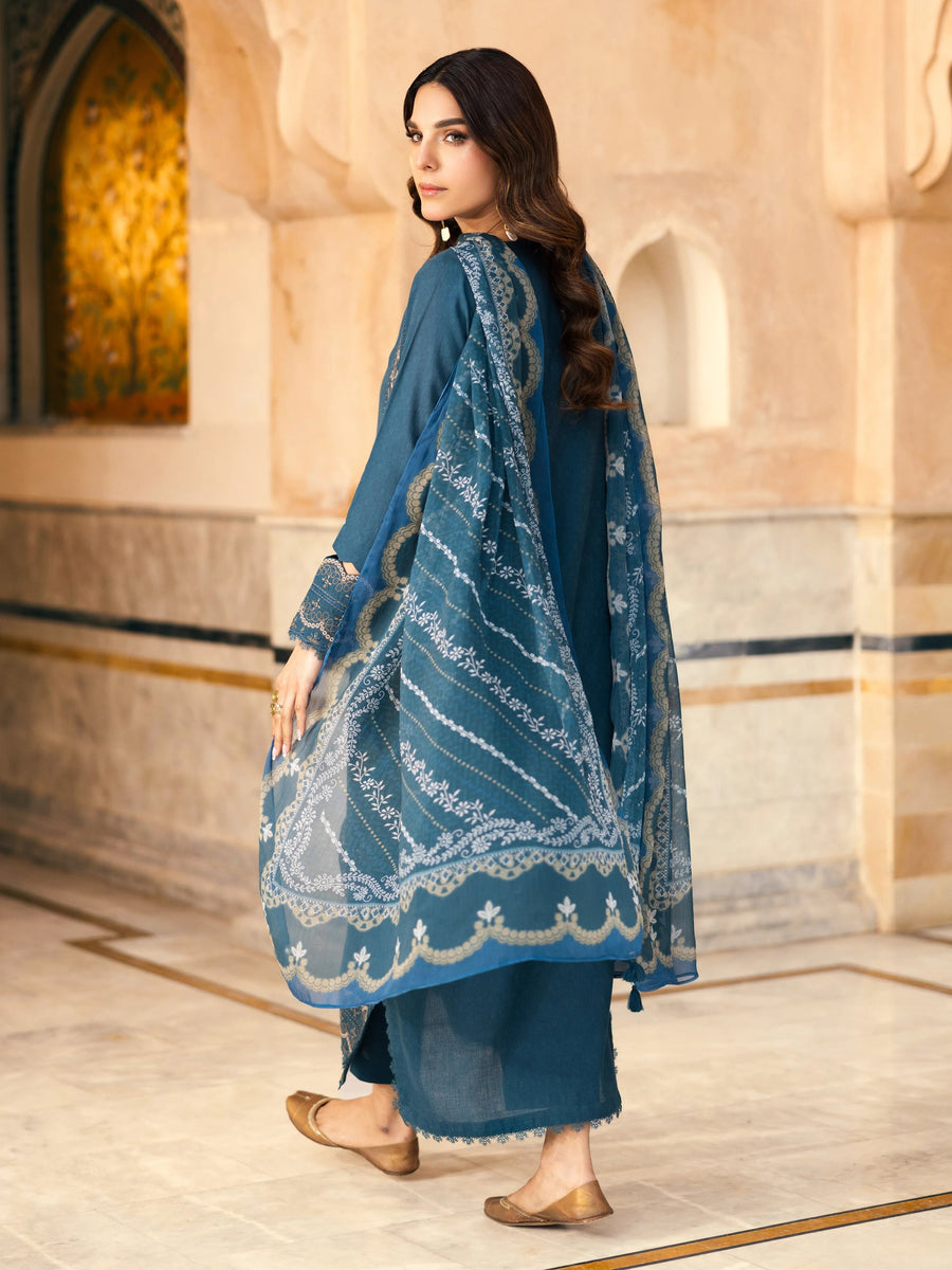 edenrobe Premium Embroidered Dobby Unstitched 3Pc Suit EWU5V7-30264