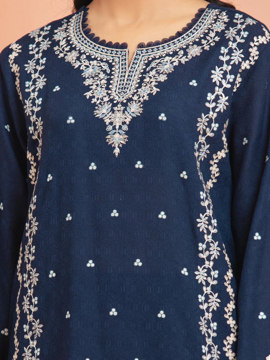 edenrobe Premium Lawn Unstitched Embroidered 3Pc Suit EWU5V7-30265