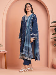 edenrobe Premium Lawn Unstitched Embroidered 3Pc Suit EWU5V7-30265