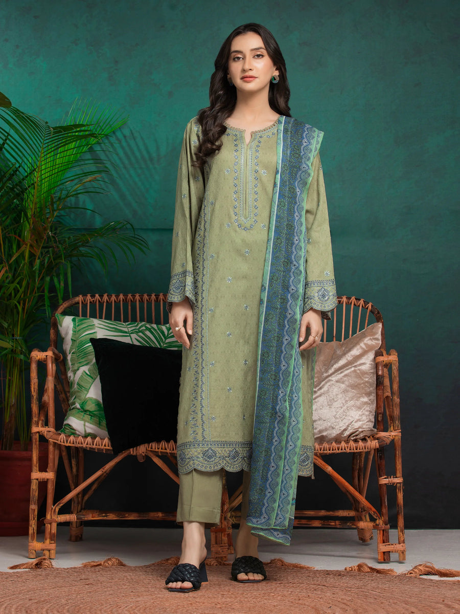 edenrobe Premium Festive Unstitched Dobby 3Pc Suit EWU5V7-30266