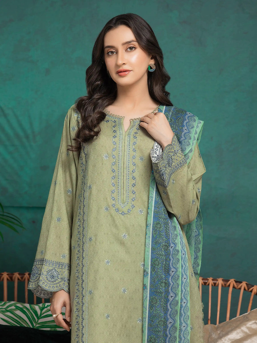 edenrobe Premium Festive Unstitched Dobby 3Pc Suit EWU5V7-30266
