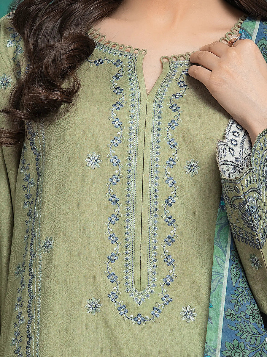 edenrobe Premium Festive Unstitched Dobby 3Pc Suit EWU5V7-30266