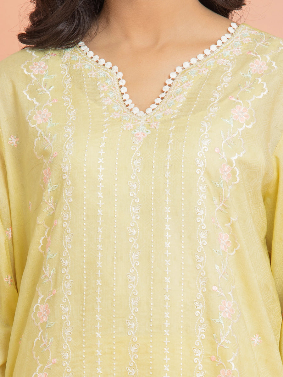 edenrobe Premium Embroidered Dobby Unstitched 3Pc Suit EWU5V7-30267