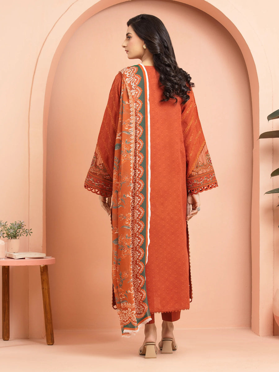 edenrobe Premium Embroidered Dobby Unstitched 3Pc Suit EWU5V7-30269