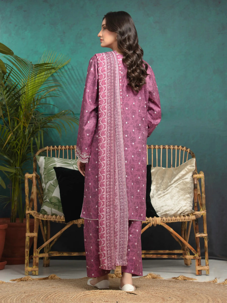 edenrobe Premium Embroidered Dobby Unstitched 3Pc Suit EWU5V7-30361