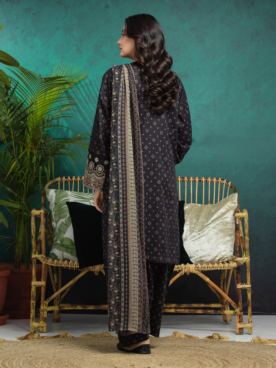 edenrobe Premium Embroidered Dobby Unstitched 3Pc Suit EWU5V7-30364