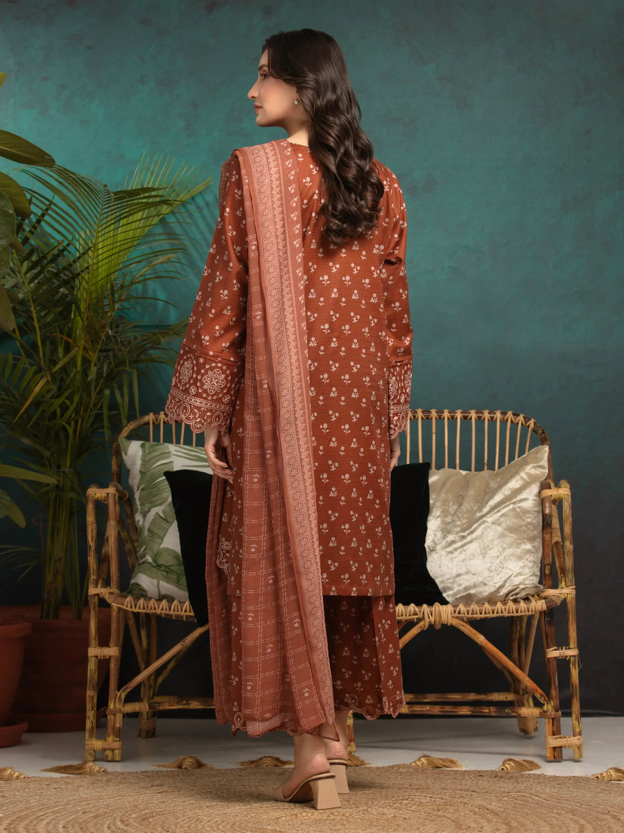 edenrobe Premium Embroidered Dobby Unstitched 3Pc Suit EWU5V7-30366