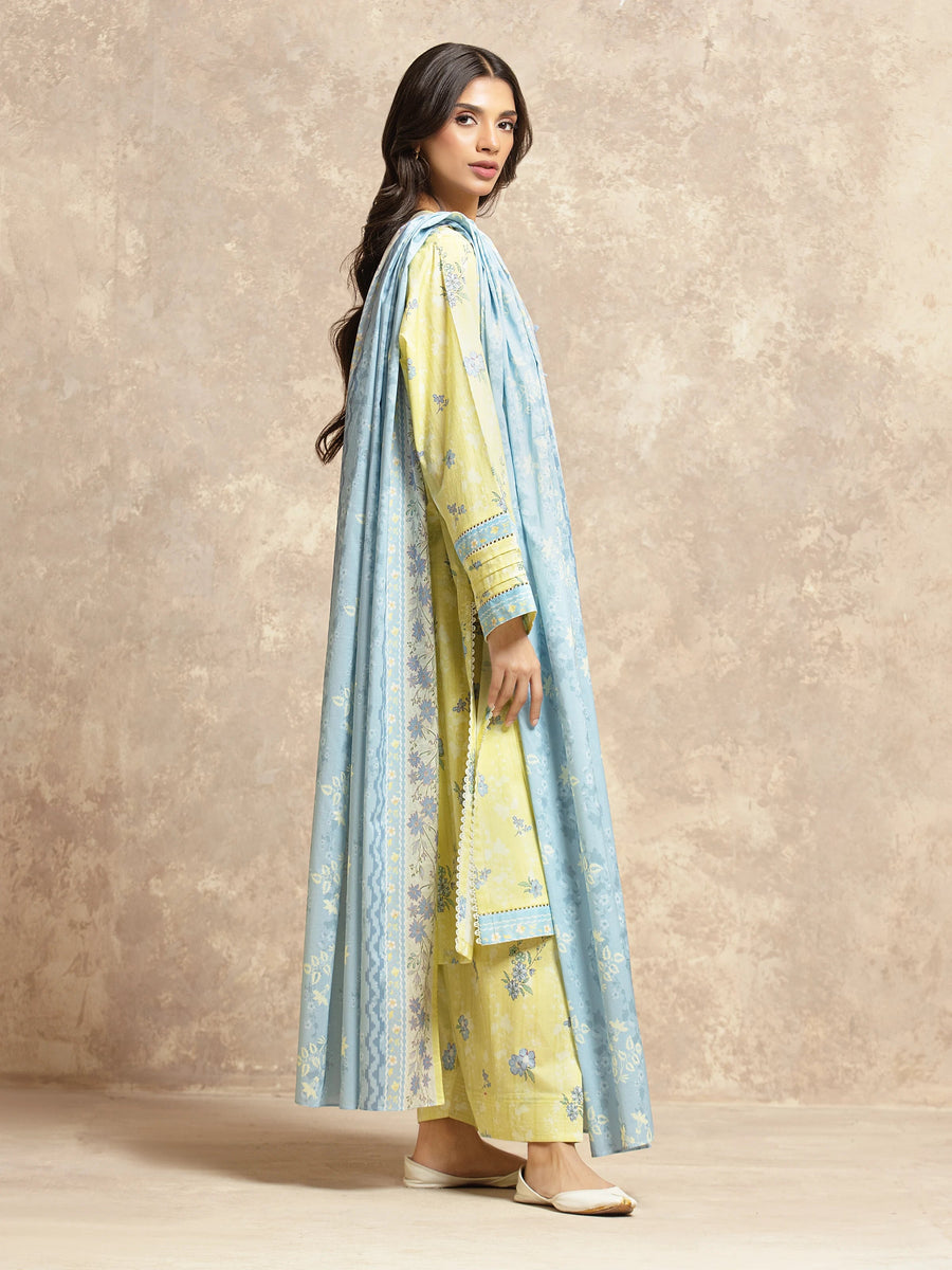 edenrobe Allure Lawn Unstitched Printed 3Pc Suit EWU6A1-36502