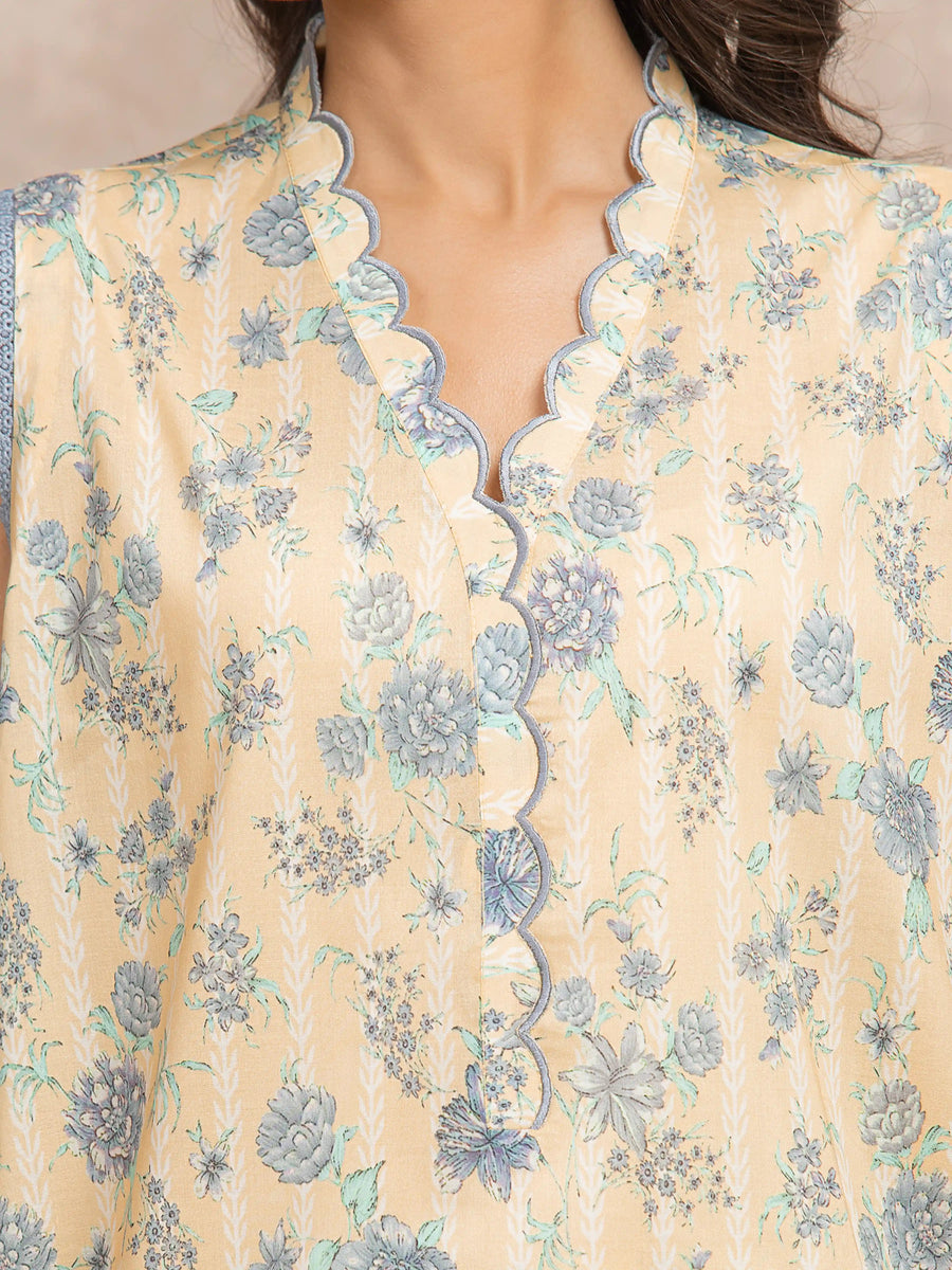 edenrobe Allure Lawn Unstitched Printed 3Pc Suit EWU6A1-36503