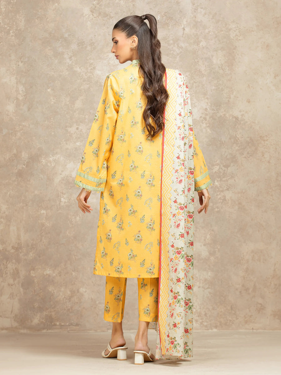 edenrobe Allure Lawn Unstitched Printed 3Pc Suit EWU6A1-36504