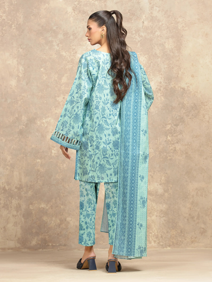 edenrobe Allure Lawn Unstitched Printed 3Pc Suit EWU6A1-36505