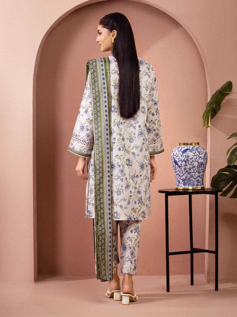edenrobe Allure Lawn Unstitched Printed 3Pc Suit EWU6A1-36507