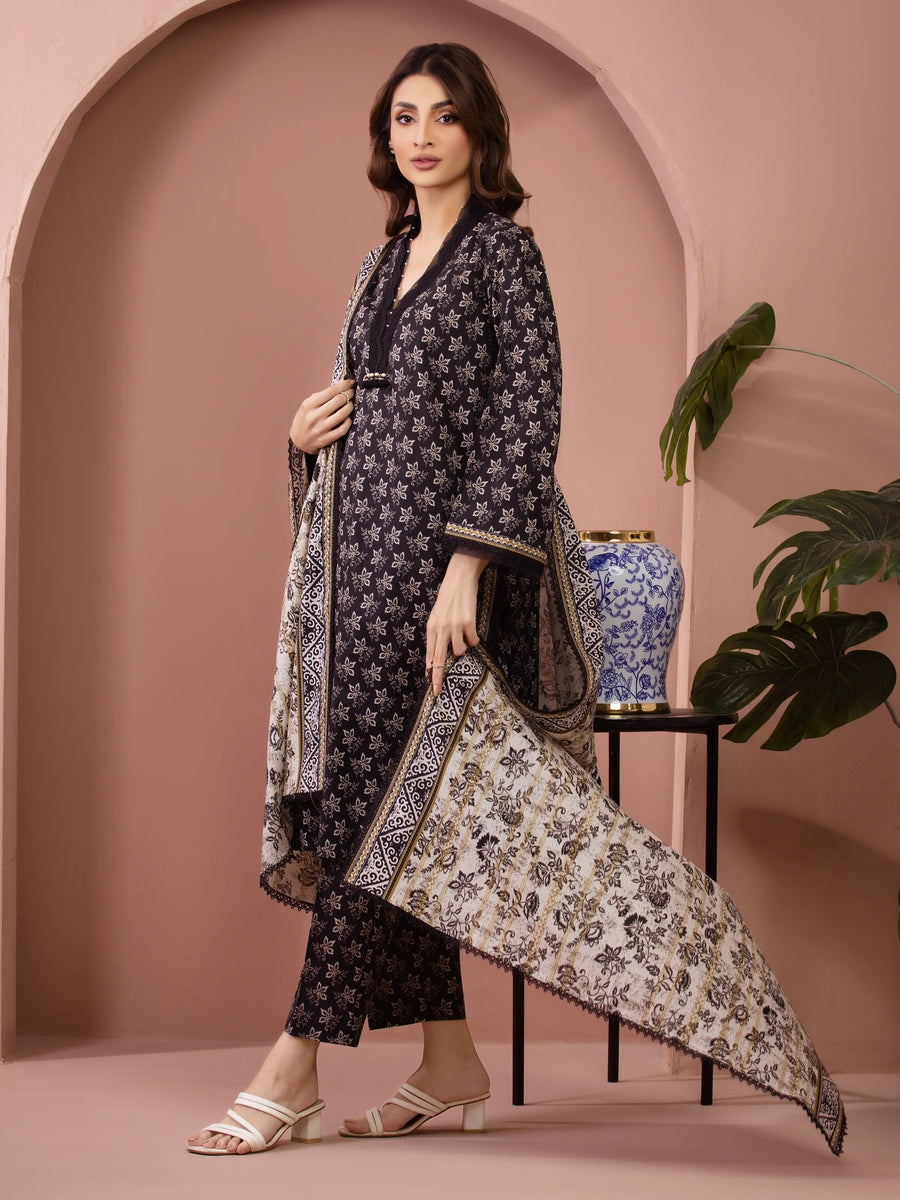 edenrobe Allure Lawn Unstitched Printed 3Pc Suit EWU6A1-36511