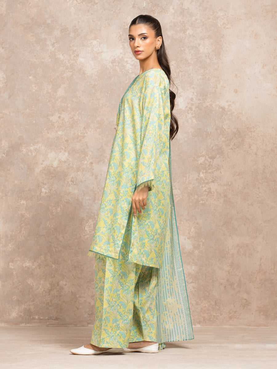 edenrobe Allure Lawn Unstitched Printed 3Pc Suit EWU6A1-36514
