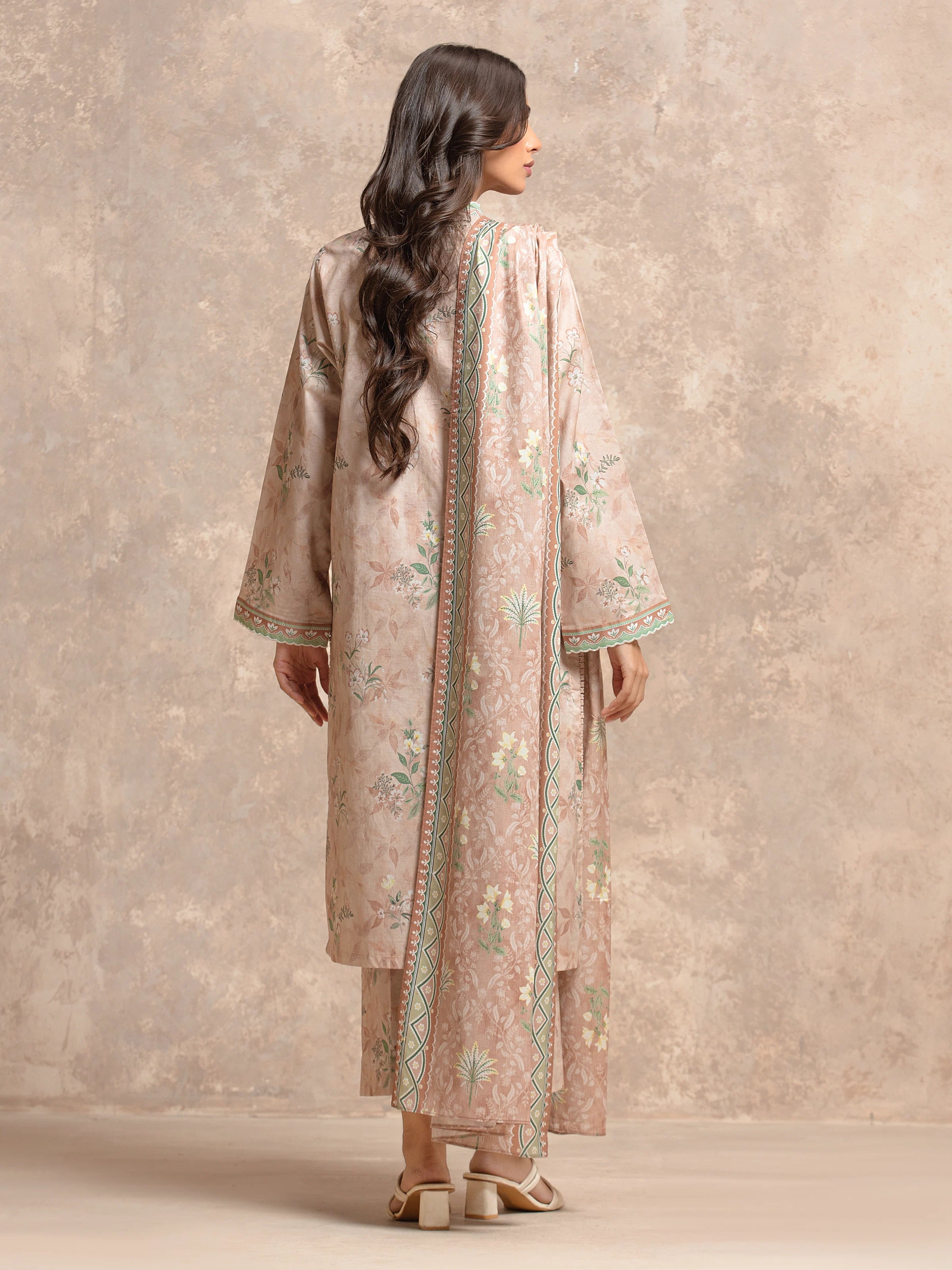 edenrobe Allure Lawn Unstitched Printed 3Pc Suit EWU6A1-36516