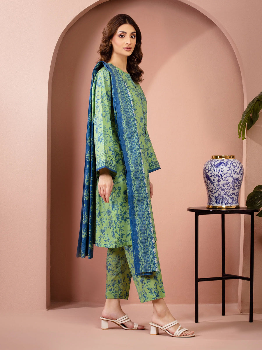 edenrobe Allure Lawn Unstitched Printed 3Pc Suit EWU6A1-36517