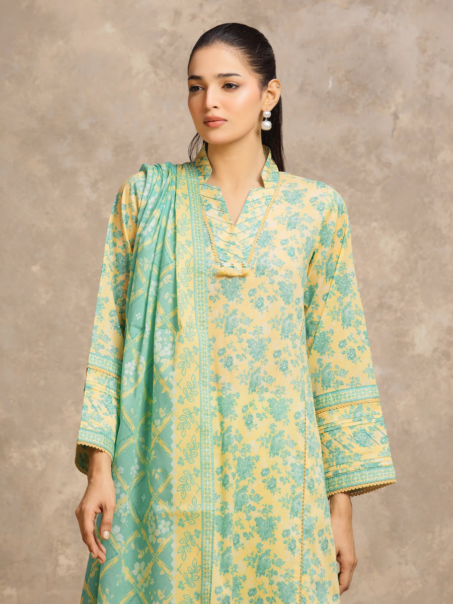 edenrobe Allure Lawn Unstitched Printed 3Pc Suit EWU6A1-36520