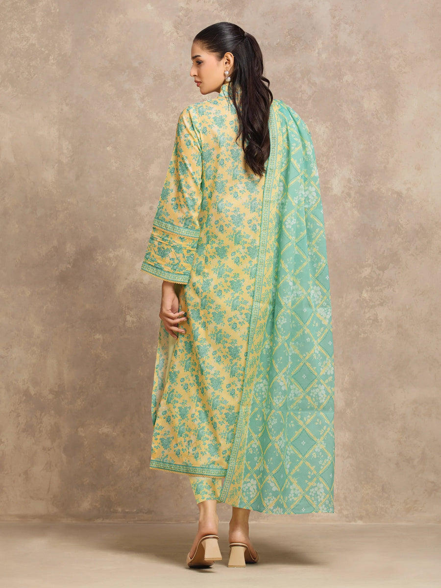 edenrobe Allure Lawn Unstitched Printed 3Pc Suit EWU6A1-36520