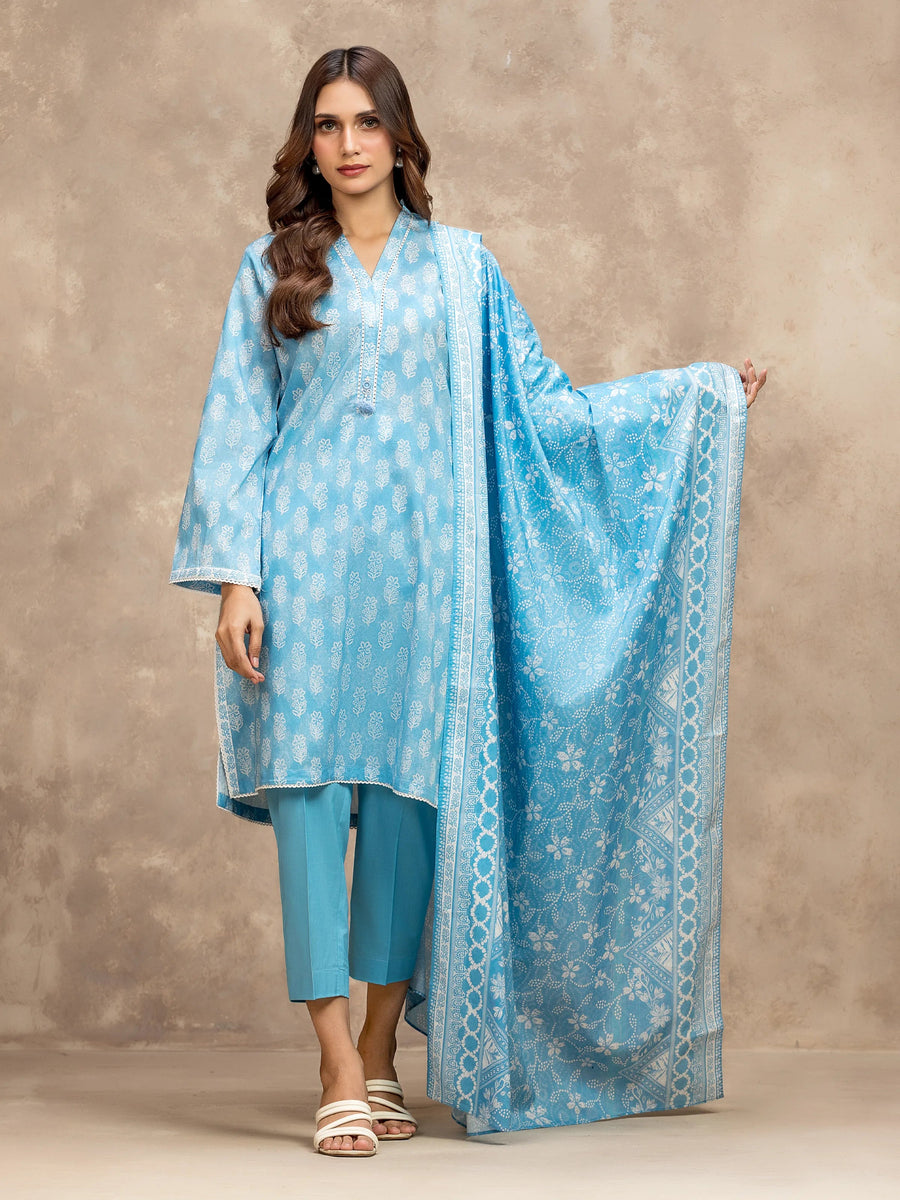 edenrobe Allure Lawn Unstitched Printed 3Pc Suit EWU6A1-36521