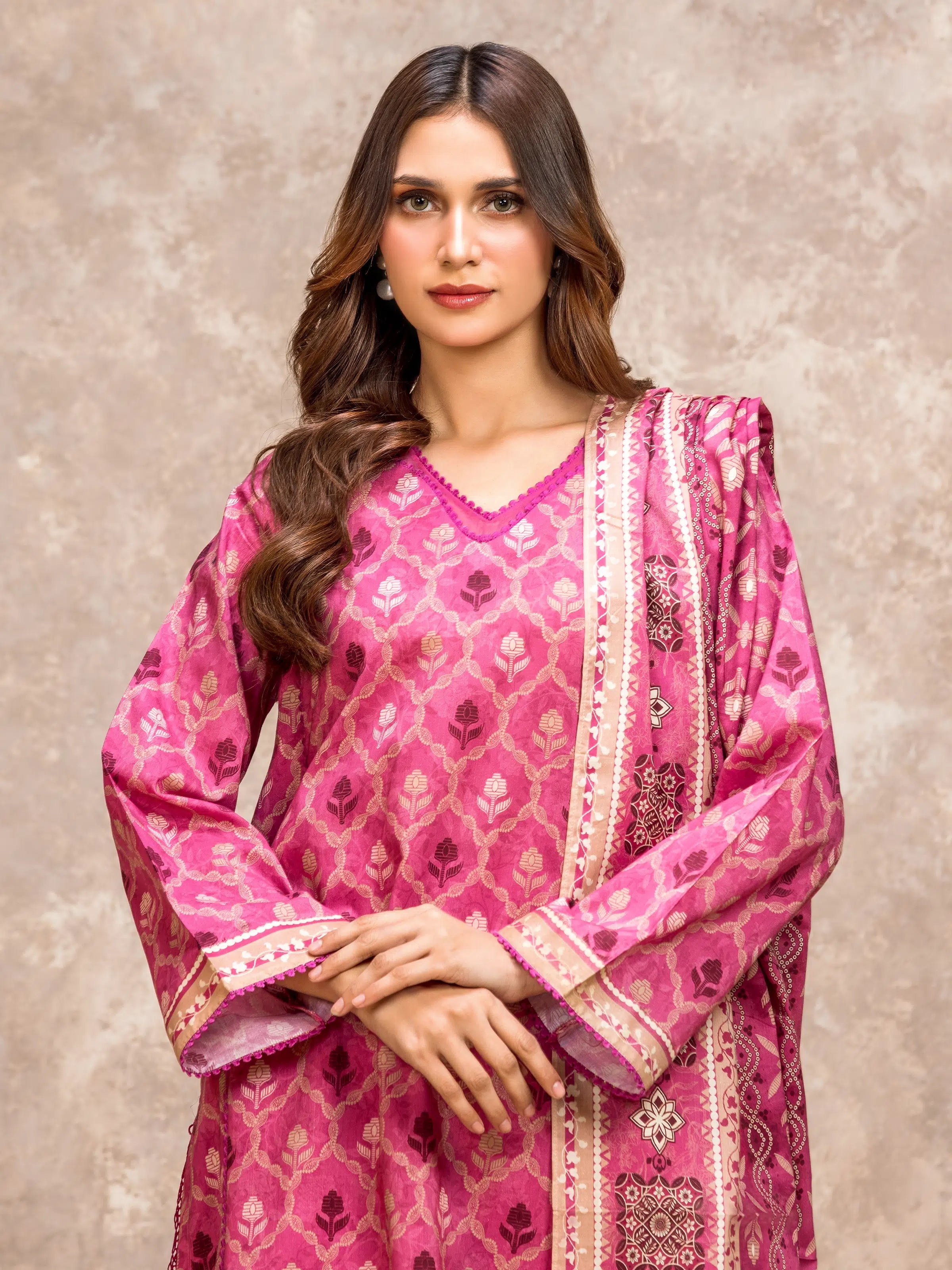 edenrobe Allure Lawn Unstitched Printed 3Pc Suit EWU6A1-36523