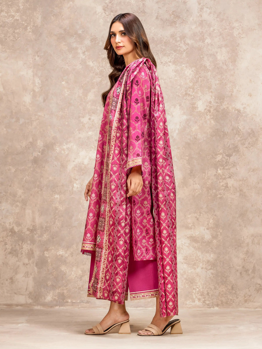 edenrobe Allure Lawn Unstitched Printed 3Pc Suit EWU6A1-36523