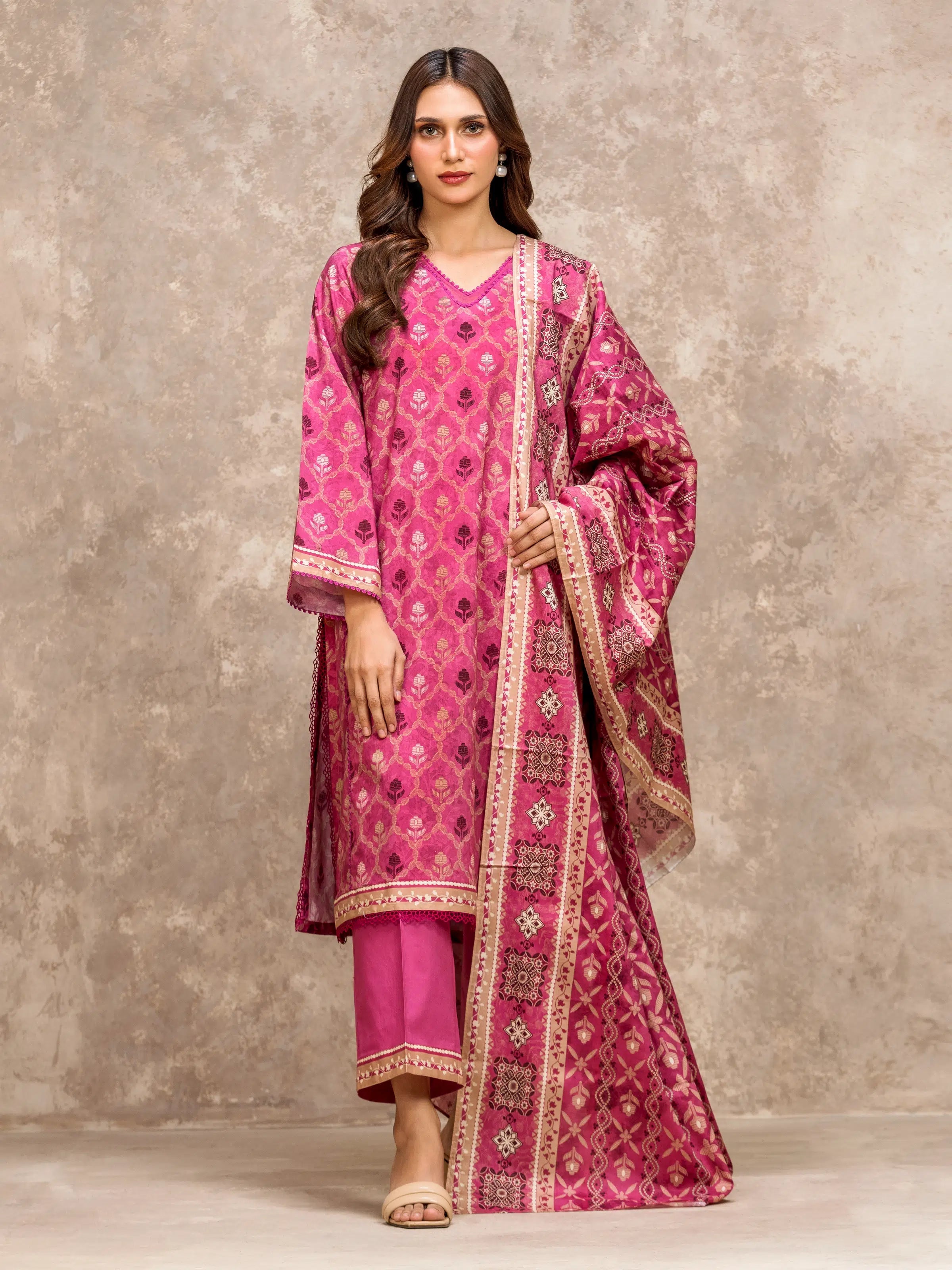 edenrobe Allure Lawn Unstitched Printed 3Pc Suit EWU6A1-36523