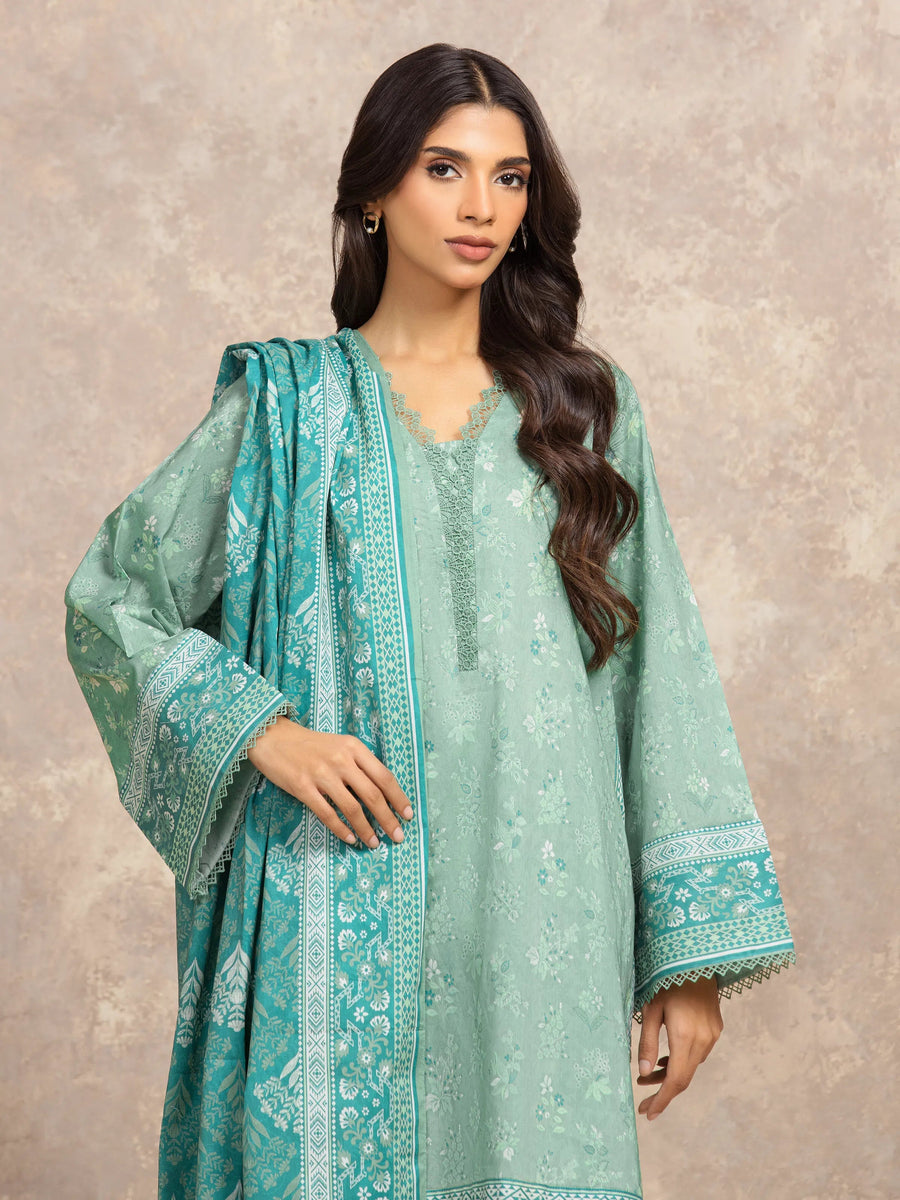 edenrobe Allure Lawn Unstitched Printed 3Pc Suit EWU6A1-36524