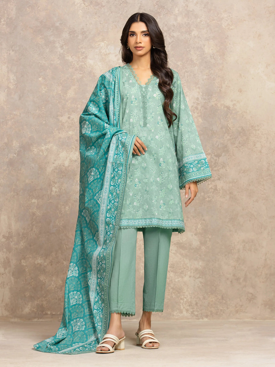 edenrobe Allure Lawn Unstitched Printed 3Pc Suit EWU6A1-36524