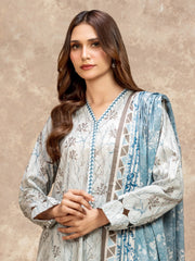 edenrobe Allure Lawn Unstitched Printed 3Pc Suit EWU6A1-36525