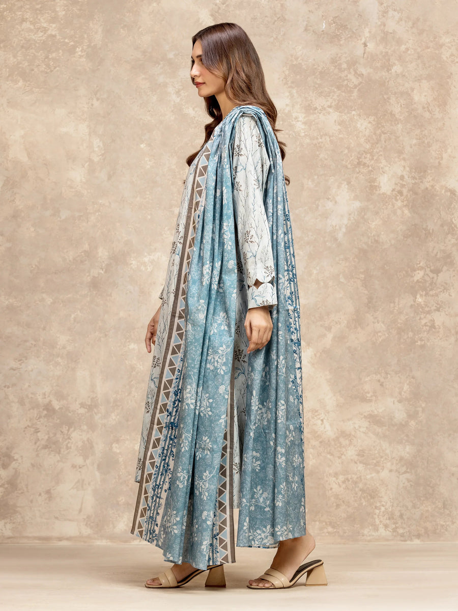 edenrobe Allure Lawn Unstitched Printed 3Pc Suit EWU6A1-36525