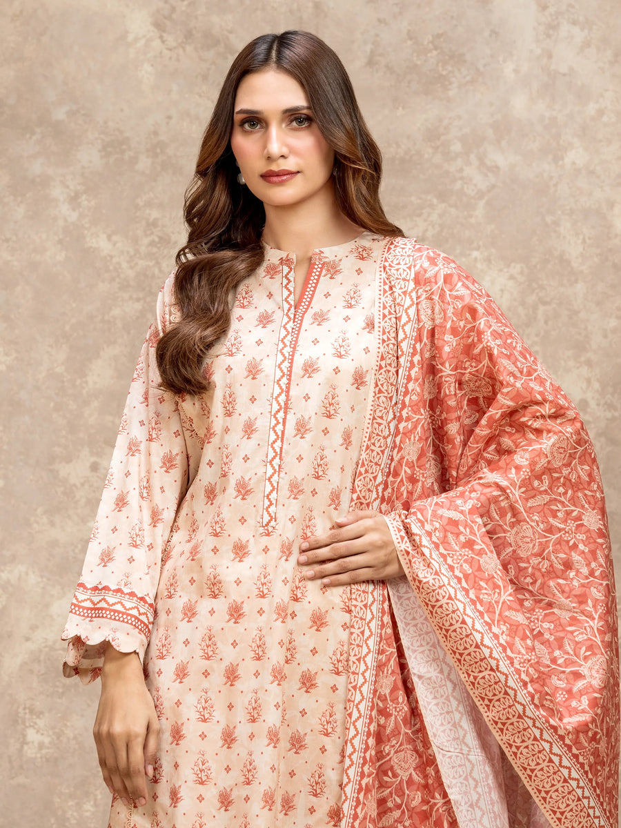 edenrobe Allure Lawn Unstitched Printed 3Pc Suit EWU6A1-36528