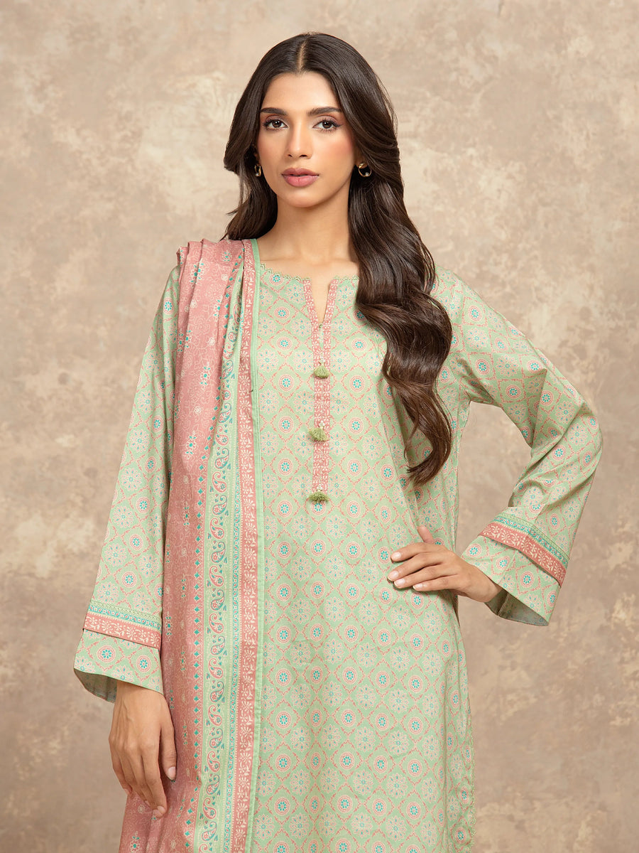edenrobe Allure Lawn Unstitched Printed 3Pc Suit EWU6A1-36531