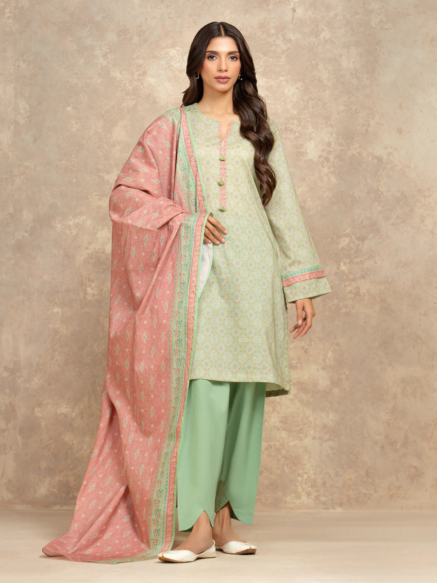edenrobe Allure Lawn Unstitched Printed 3Pc Suit EWU6A1-36531