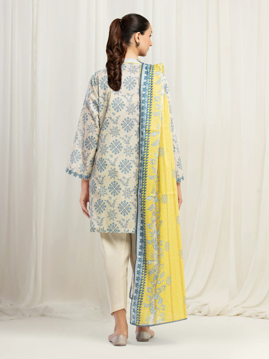 edenrobe Allure Lawn Unstitched Printed 3Pc Suit EWU6A1-36534