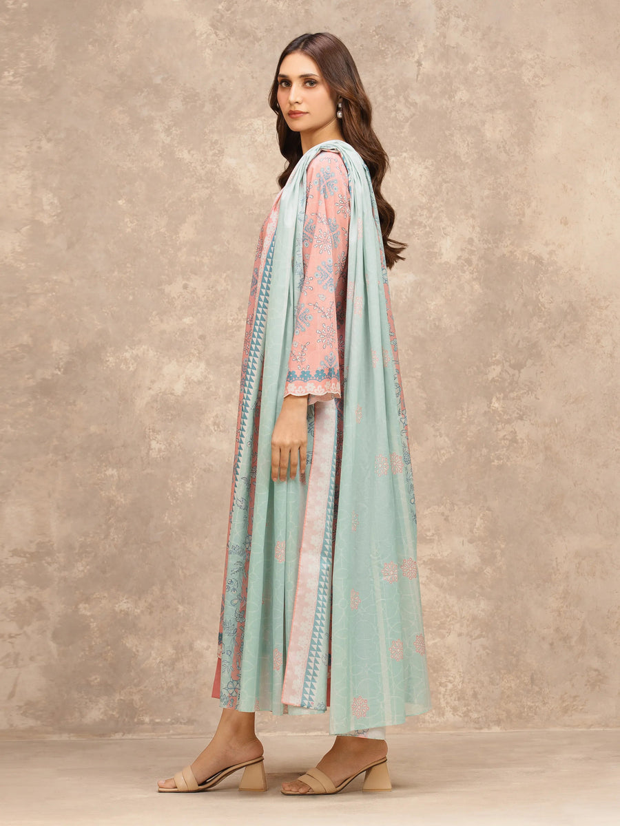 edenrobe Allure Lawn Unstitched Printed 3Pc Suit EWU6A1-36535